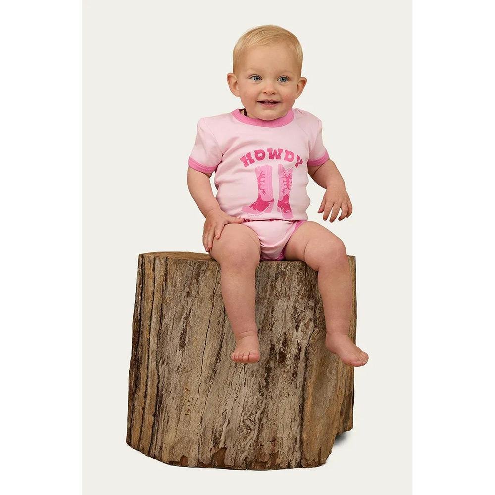 Ringers Western Howdy Cowgirl Short Sleeve Baby Romper