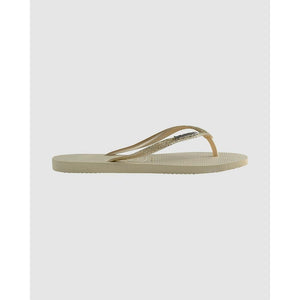 Havaianas Slim Metal Logo Glitter Beige - Kids