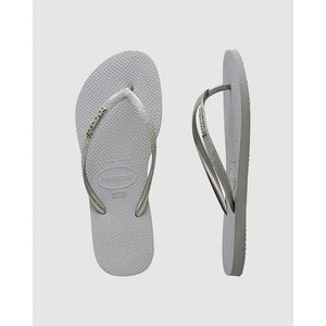 Havaianas Slim Metal Logo Glitter Ice Grey - Kids