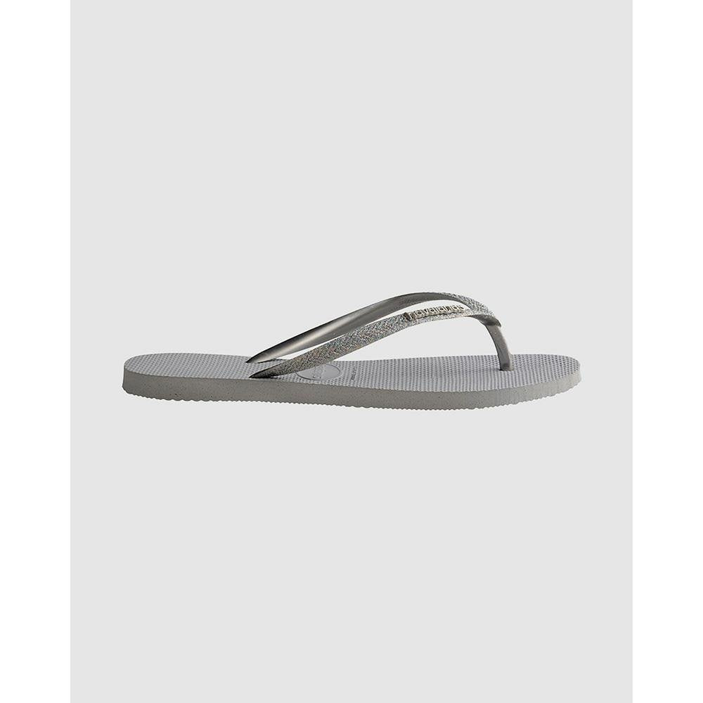 Havaianas Slim Metal Logo Glitter Ice Grey - Kids