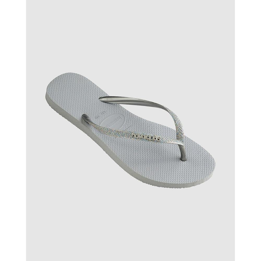 Havaianas Slim Metal Logo Glitter Ice Grey - Kids