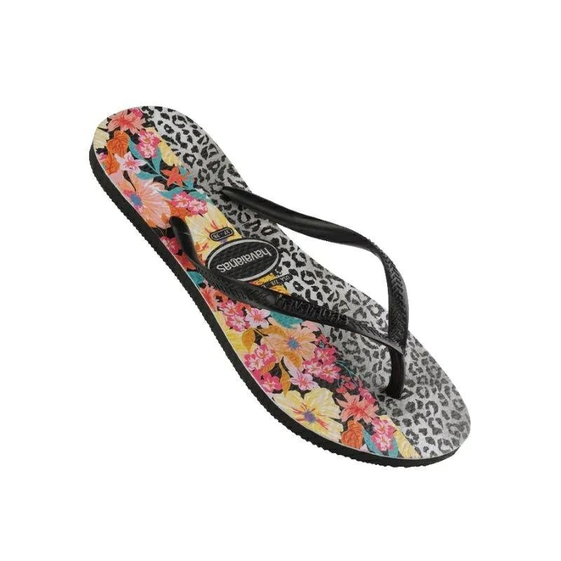 Havaianas Slim Print Floral Black/Black - Kids