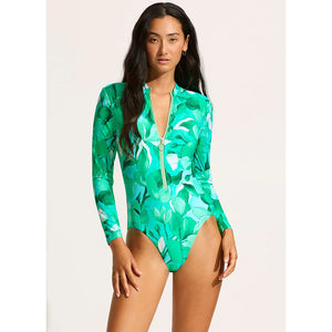 Seafolly Secret Garden Zip Front Surf Suit