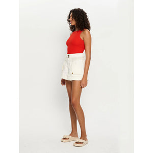 Kivari Tallulah High Neck Crop Tank - Red