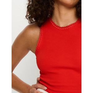 Kivari Tallulah High Neck Crop Tank - Red