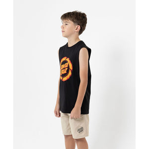 Santa Cruz Flame Ringed Dot Boys Muscle T-Shirt