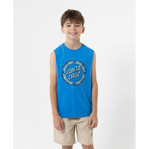 Santa Cruz Flame Ringed Dot Boys Muscle T-Shirt