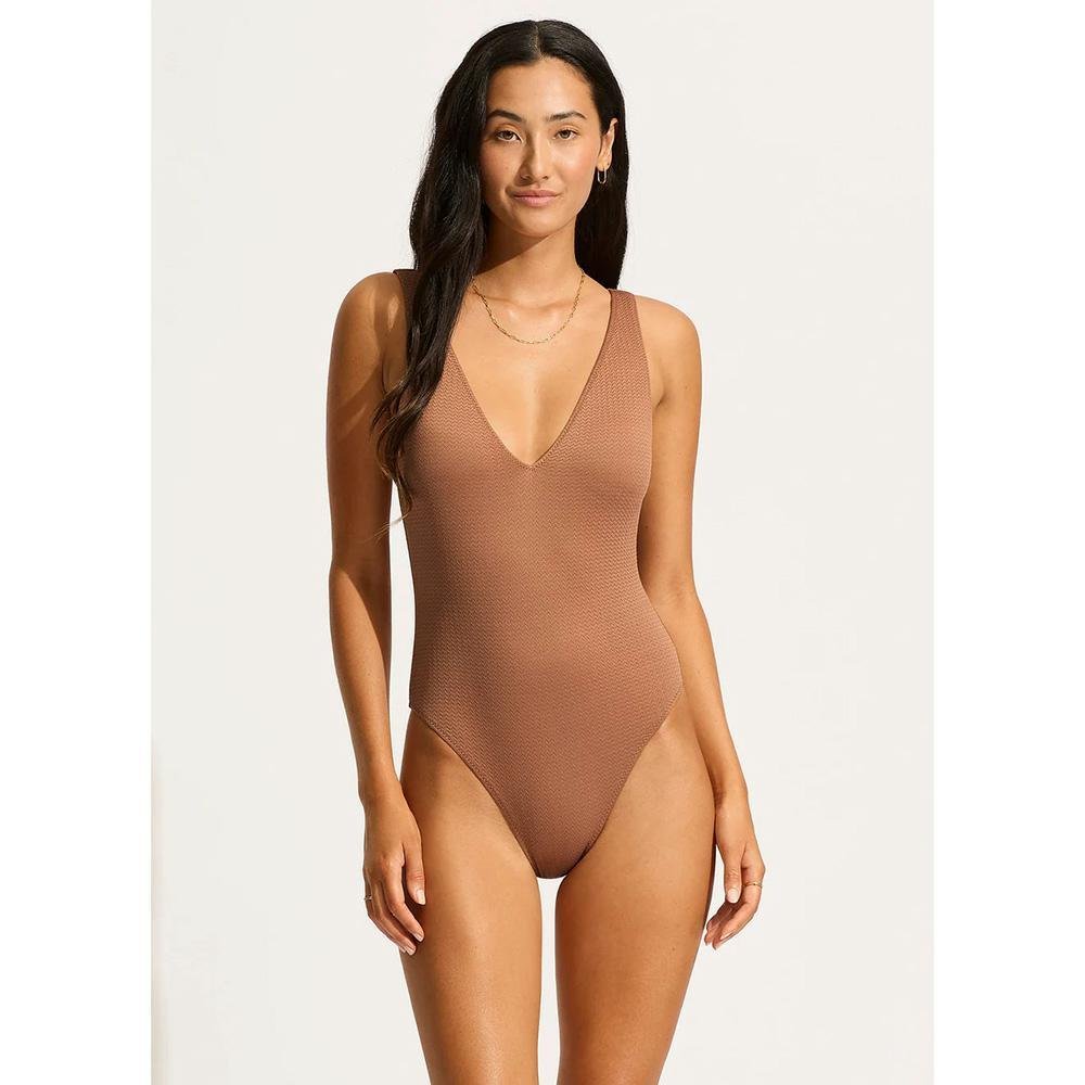 Seafolly Sea Dive Deep V Neck One Piece