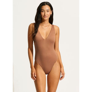 Seafolly Sea Dive Deep V Neck One Piece