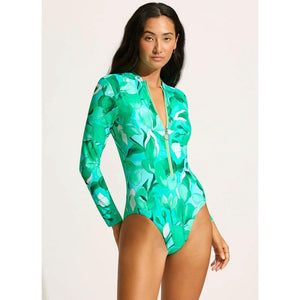 Seafolly Secret Garden Zip Front Surf Suit