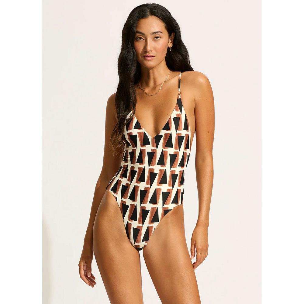 Seafolly Secret Garden V Neck One Piece