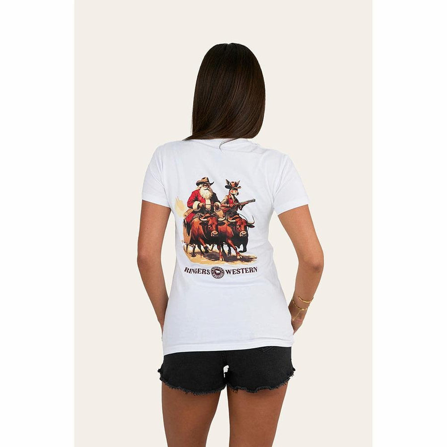 Ringers Western Womens Ridin' Shotgun Christmas T-Shirt
