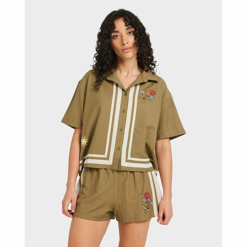 RVCA Mel G Button Down Short Sleeve Shirt