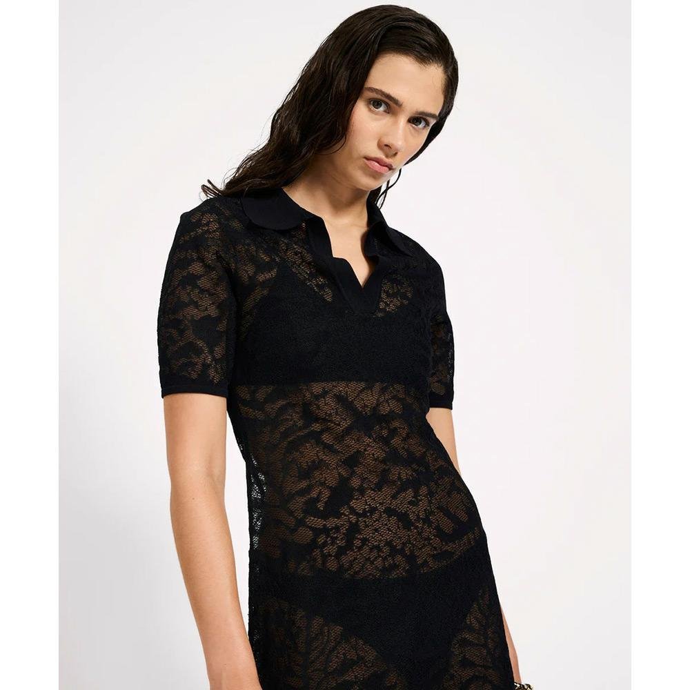 One Teaspoon Sheer Lace-Look Knitted Mesh Mini Dress