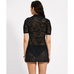 One Teaspoon Sheer Lace-Look Knitted Mesh Mini Dress