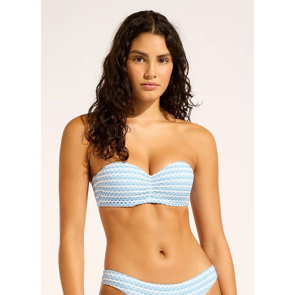Seafolly Mesh Effect Bustier Bandeau Bikini Top