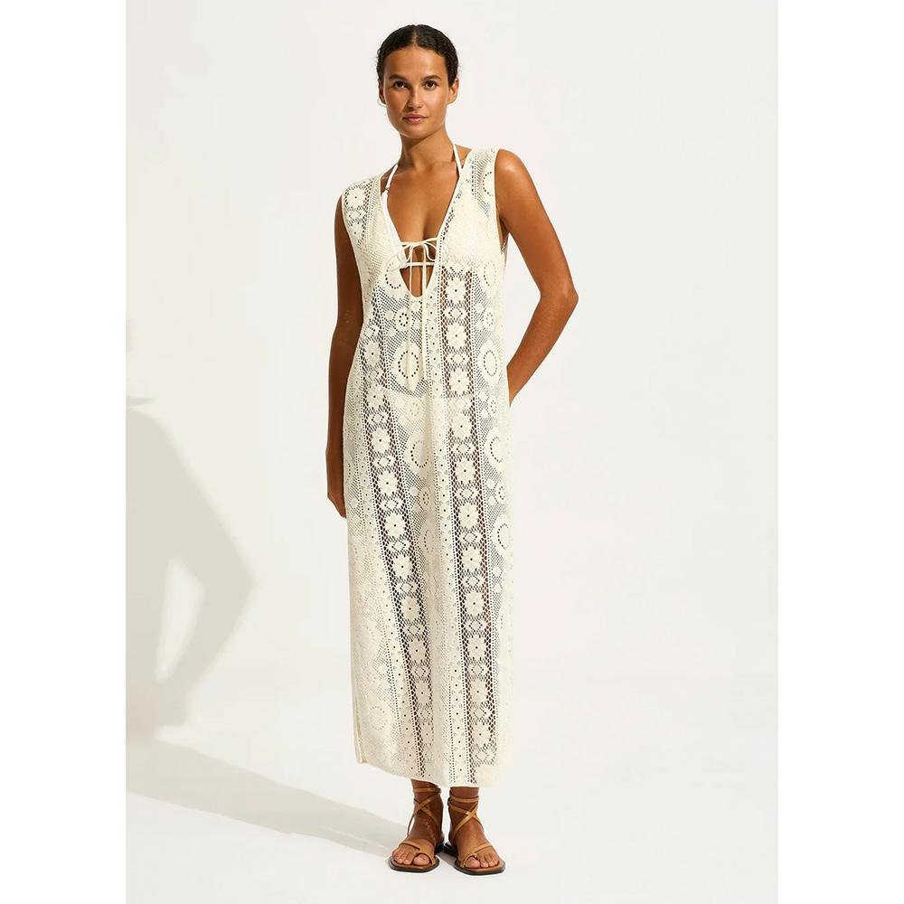 Seafolly Corfu Crochet Maxi Cover Up