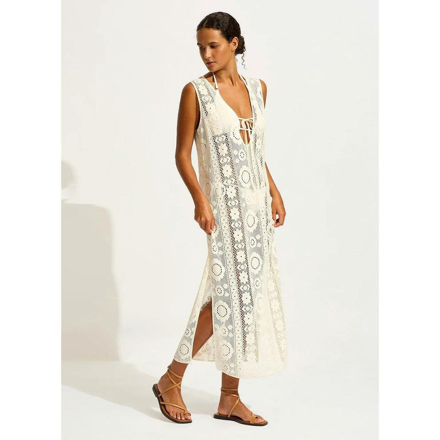 Seafolly Corfu Crochet Maxi Cover Up