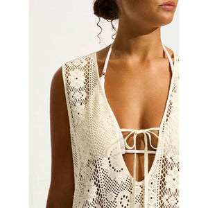 Seafolly Corfu Crochet Maxi Cover Up