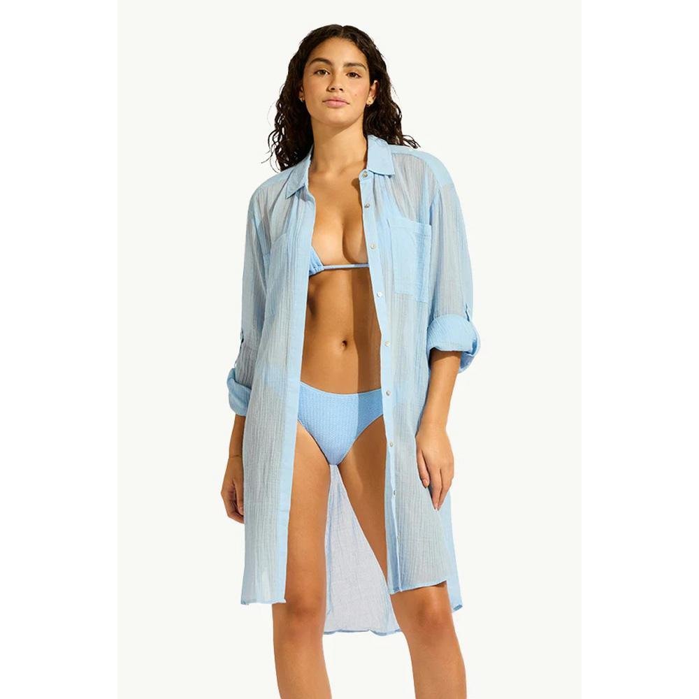 Seafolly Crinkle Twill Beach Shirt