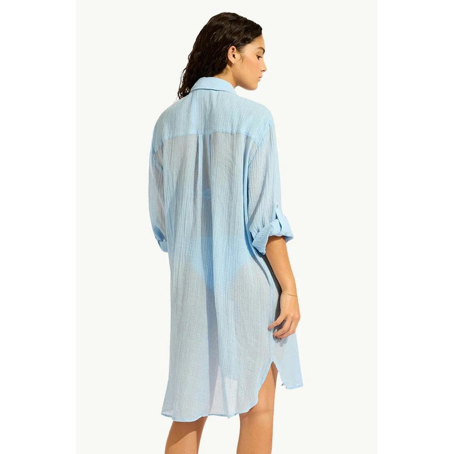Seafolly Crinkle Twill Beach Shirt