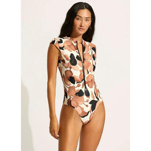 Seafolly Secret Garden Zip Front One Piece