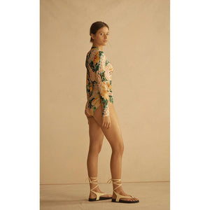 Aur Ocea Ibisco Ruched Long Sleeve One Piece