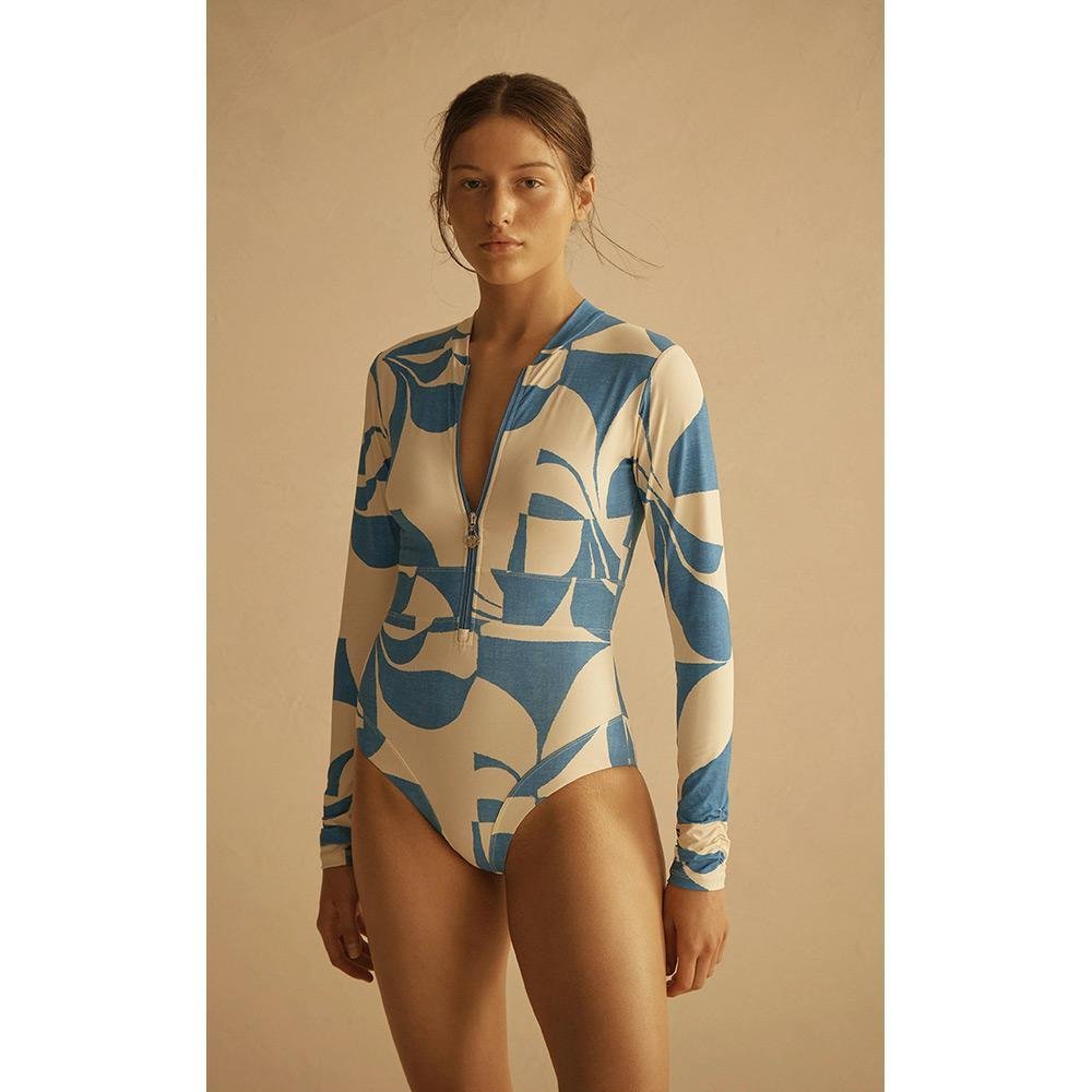 Aur Ocea Ipanema Panelled Long Sleeve One Piece
