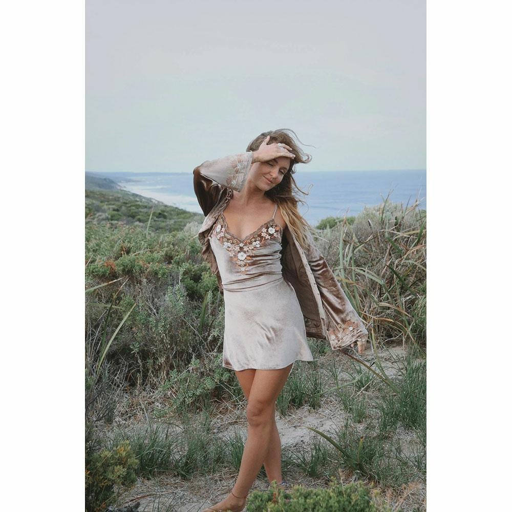 Barefoot Blonde Hendrix Mini Dress - Mocha