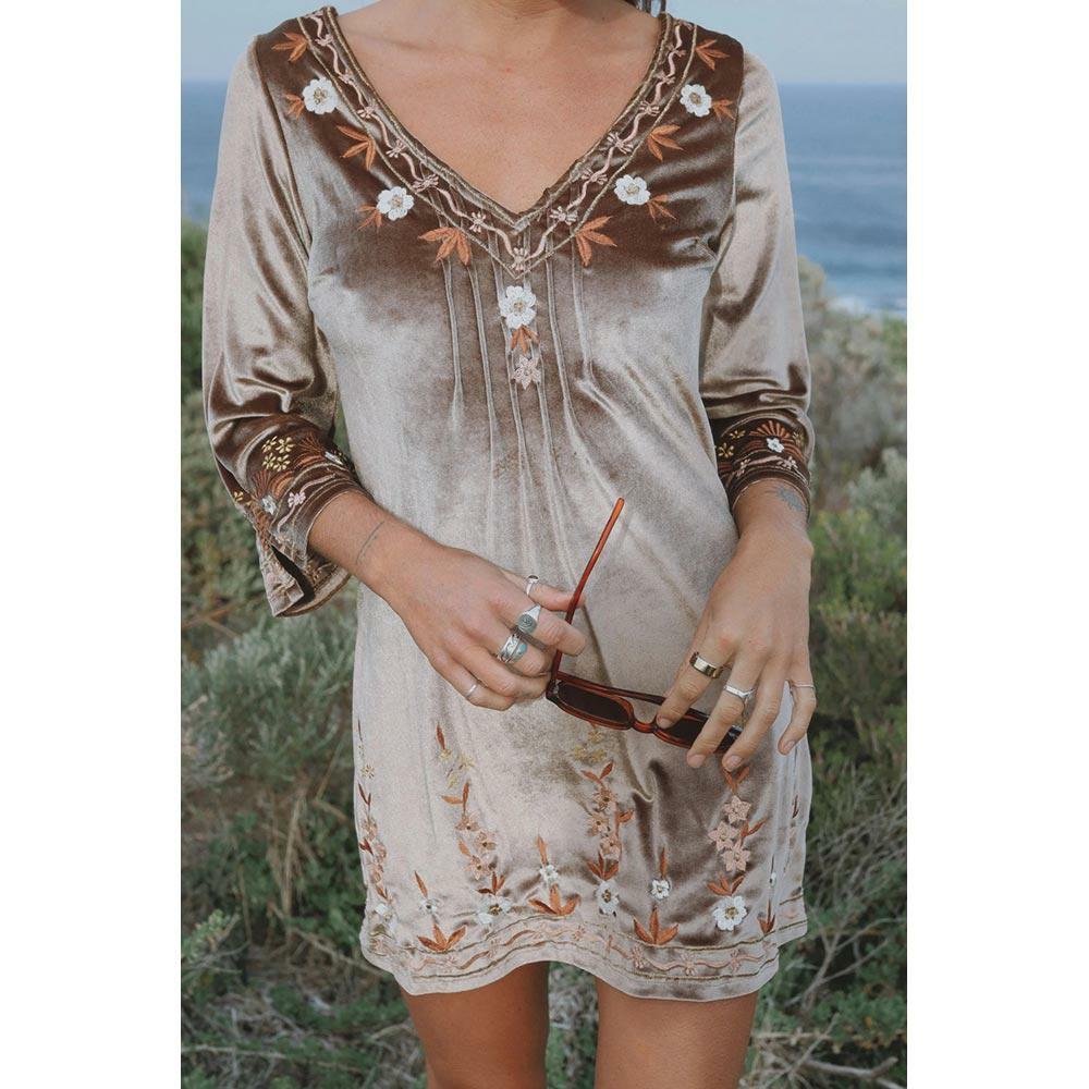 Barefoot Blonde Hendrix Tunic - Mocha