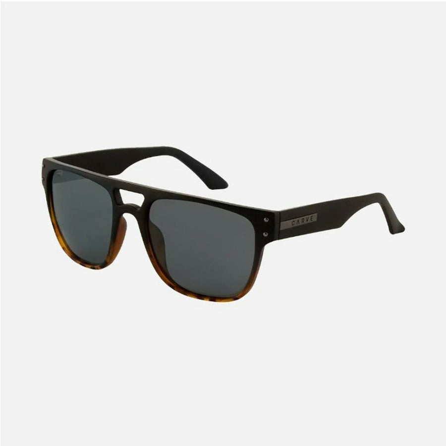 Carve The Hub Matt Black to Dk Tort Grey Polarized Lens Sunglasses
