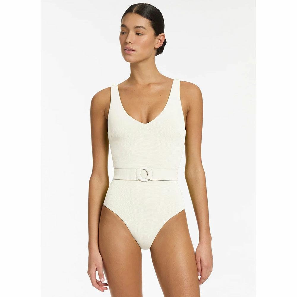 Jets Isla Rib V Neck Belted One Piece