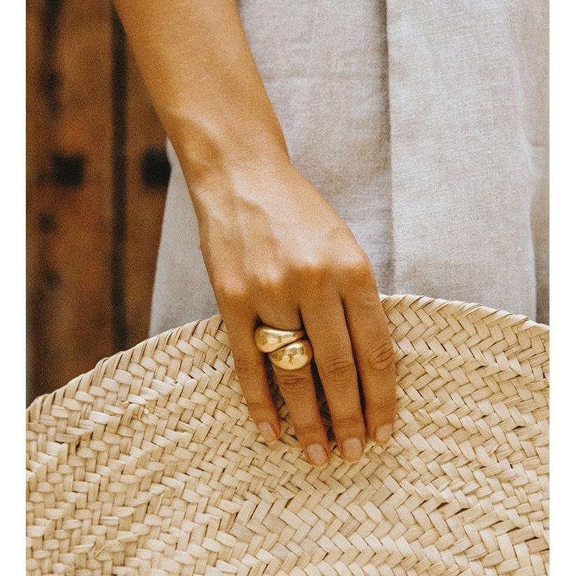 Kirstin Ash Golden Light Dome Ring Gold