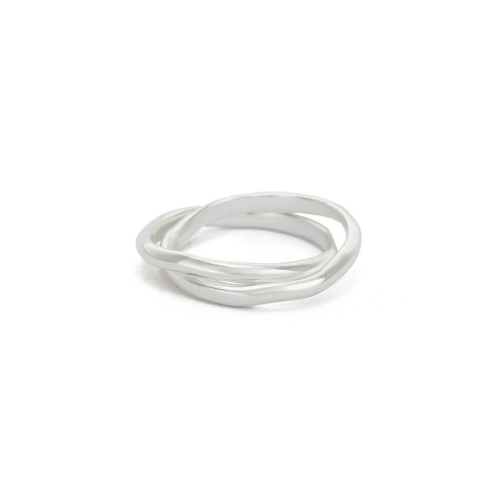 Kirstin Ash Botanica Double Ring Silver