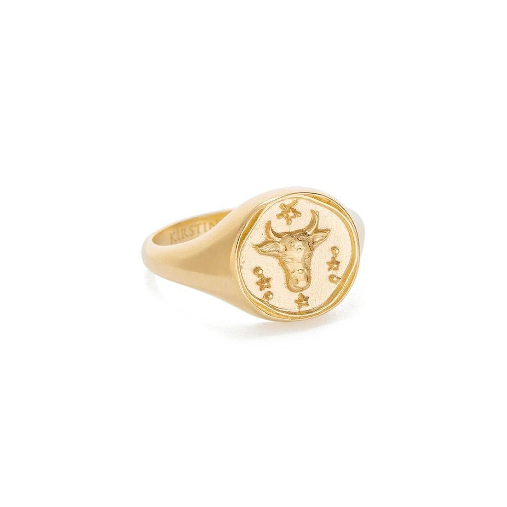 Kirstin Ash Taurus Signet Ring Gold