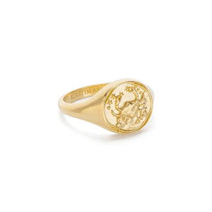 Kirstin Ash Cancer Signet Ring Gold