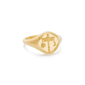 Kirstin Ash Libra Signet Ring Gold