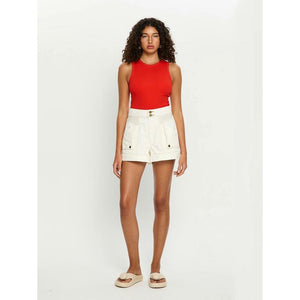 Kivari Tallulah High Neck Crop Tank - Red