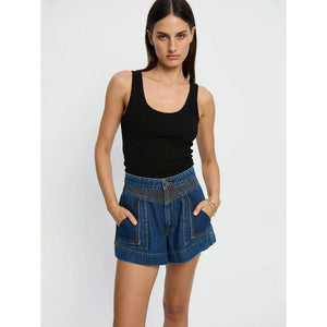 Kivari Celene Denim Short - Indigo Blue