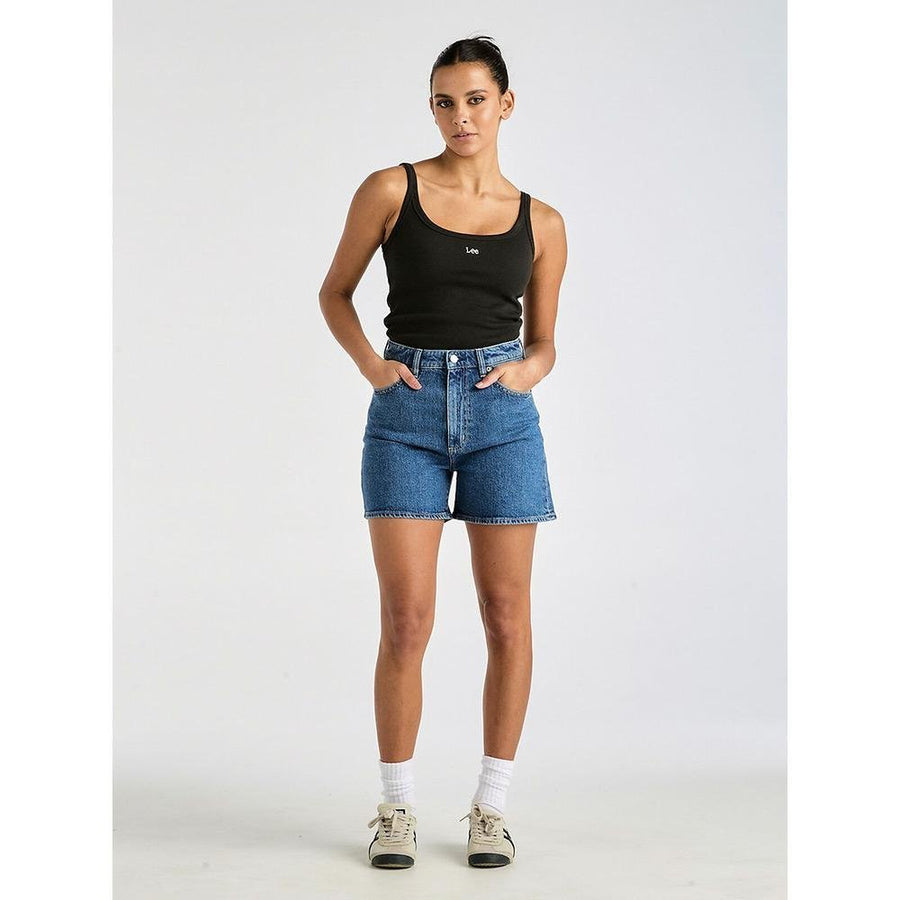 Lee High Mom Short - Blue Stone