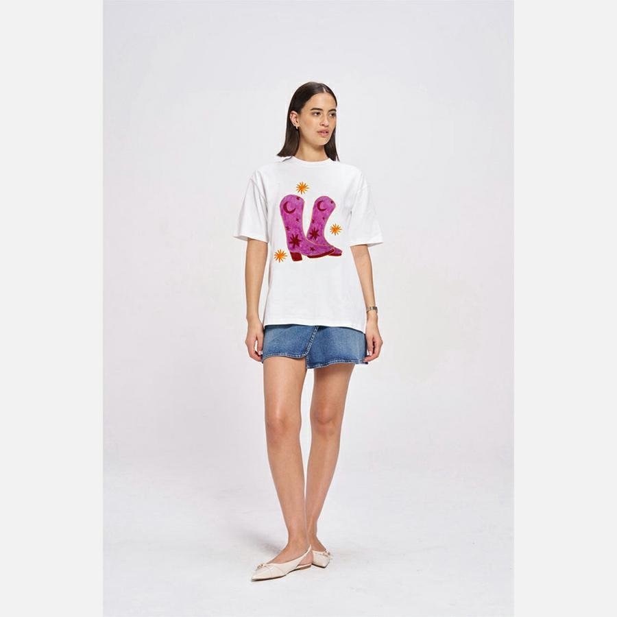 Maku Cowgirl Boots Oversize Tee