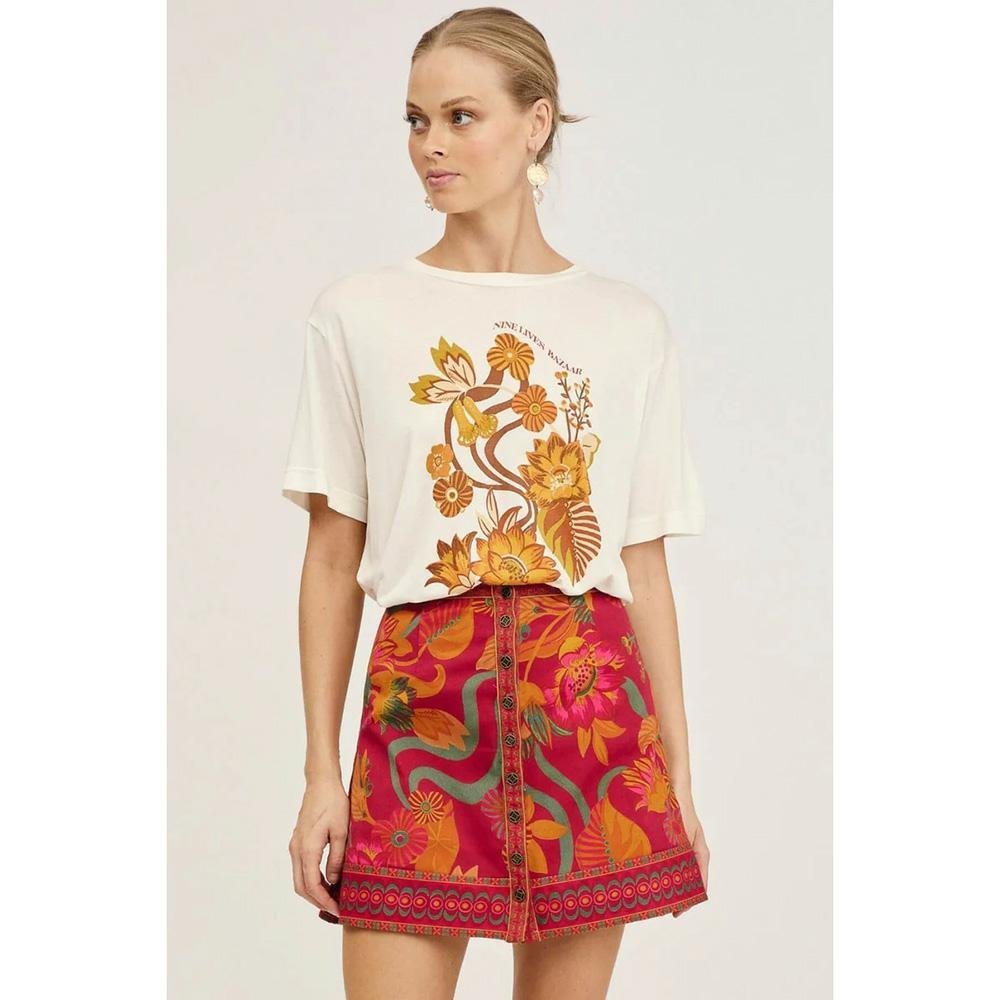 Nine Lives Bazaar Folk Mini Skirt