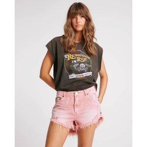 One Teaspoon Outlaws Mid Length Denim Short - Vintage Red