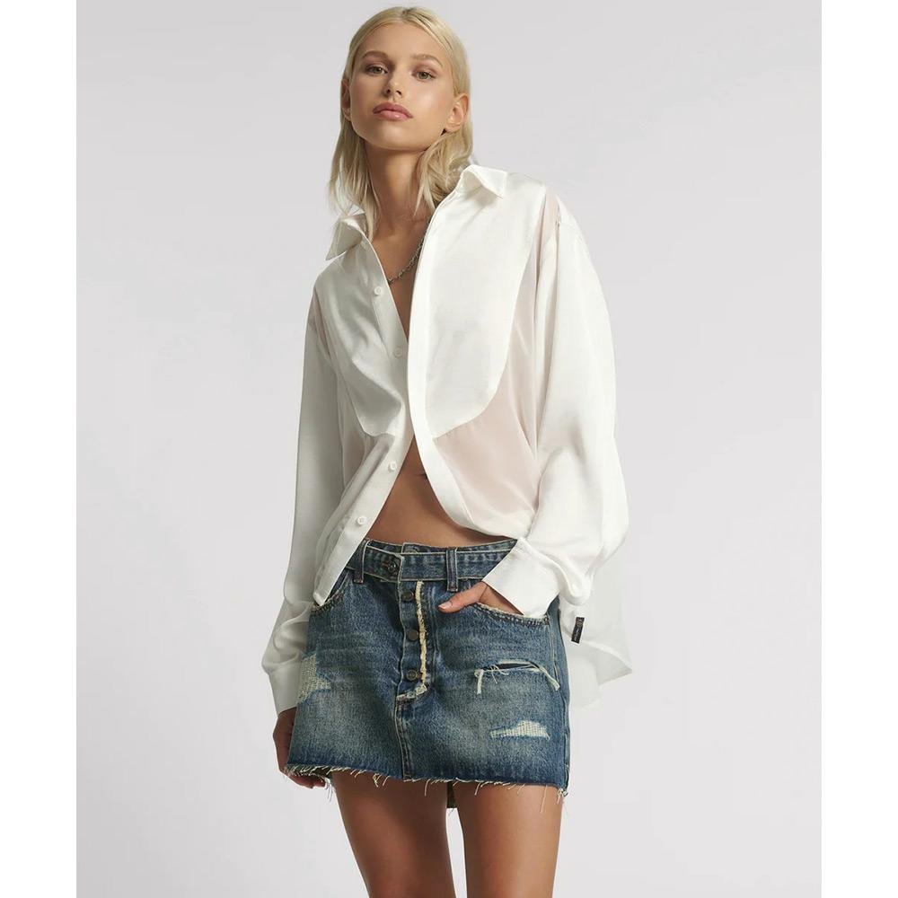 One Teaspoon Belted Denin Mini Skirt