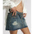 One Teaspoon Belted Denin Mini Skirt