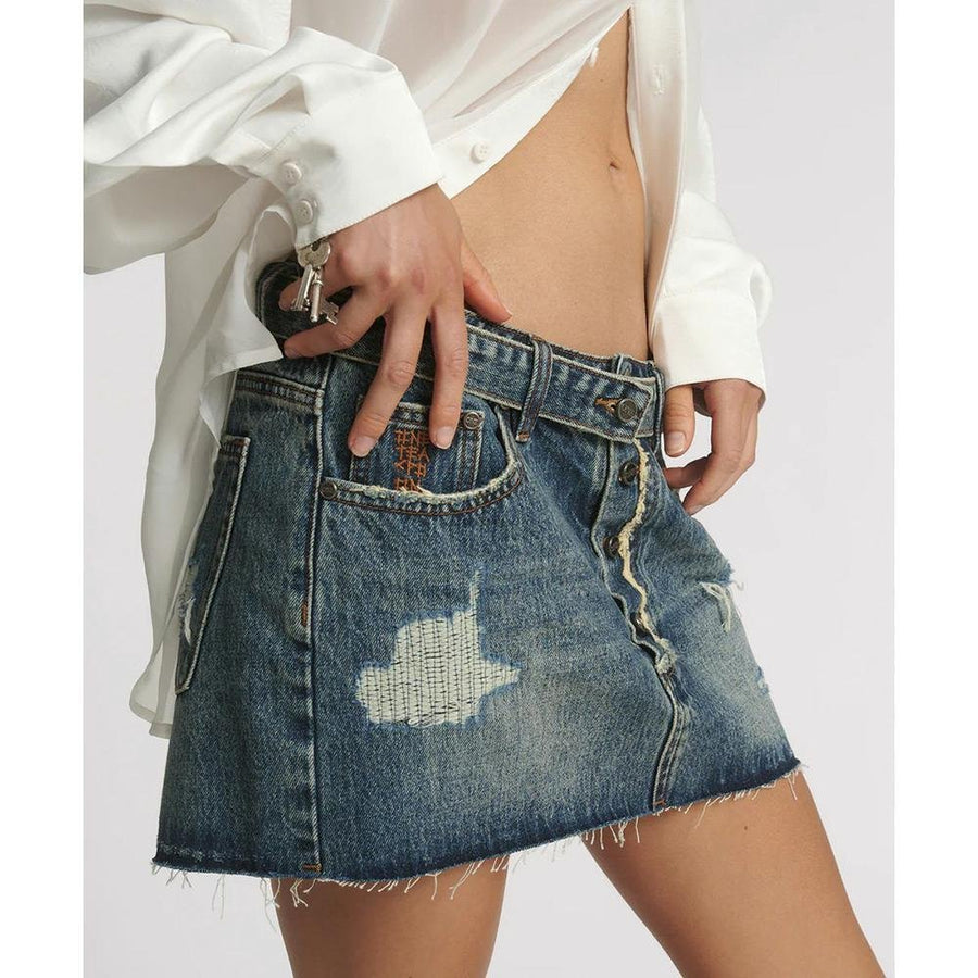 One Teaspoon Belted Denin Mini Skirt