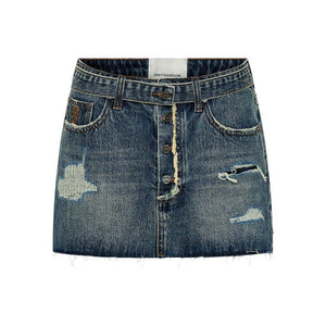 One Teaspoon Belted Denin Mini Skirt