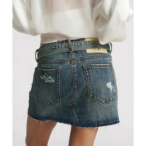 One Teaspoon Belted Denin Mini Skirt