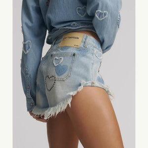 One Teaspoon Retro Dukes Low Waist Mini Denim Shorts