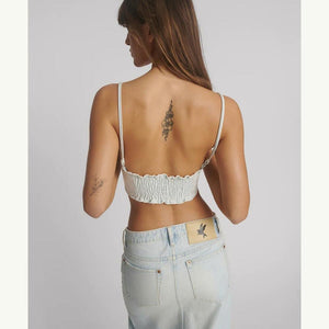 One Teaspoon Denim Heart Backless Crop Top